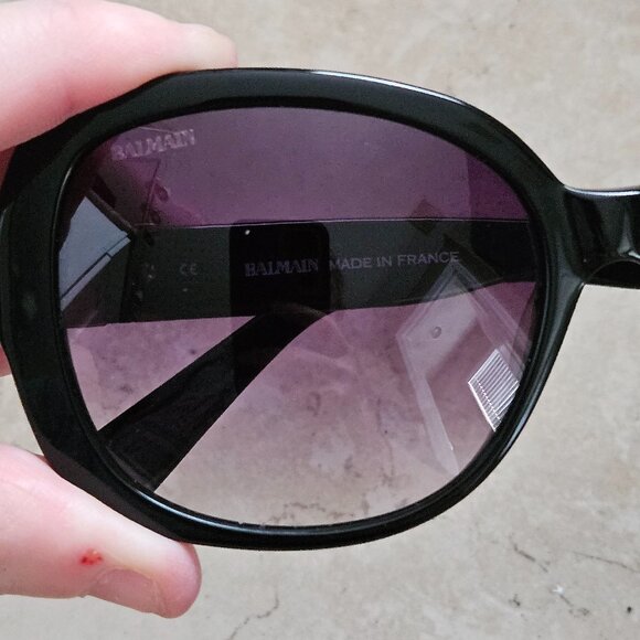 CLASSIC BALMAIN FRANCE BLACK PURPLE GRADIENT LENS CAT EYE OVERSIZED SUNGLASSES main image 5